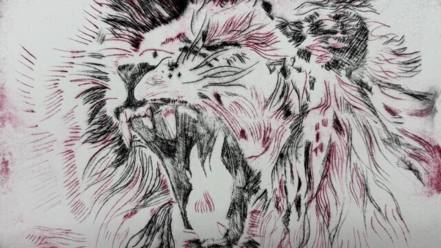 Lions-Roar-drypoint-print.Pete-Villasenor11.2024